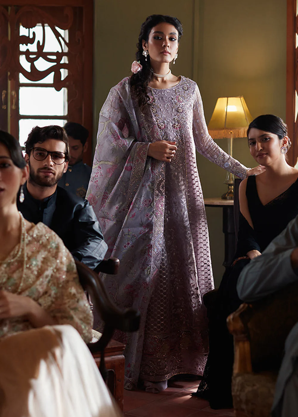 Lilac Organza Net Pakistani Suit | Mushq | Qala Kamdaani | Eira - Image 5