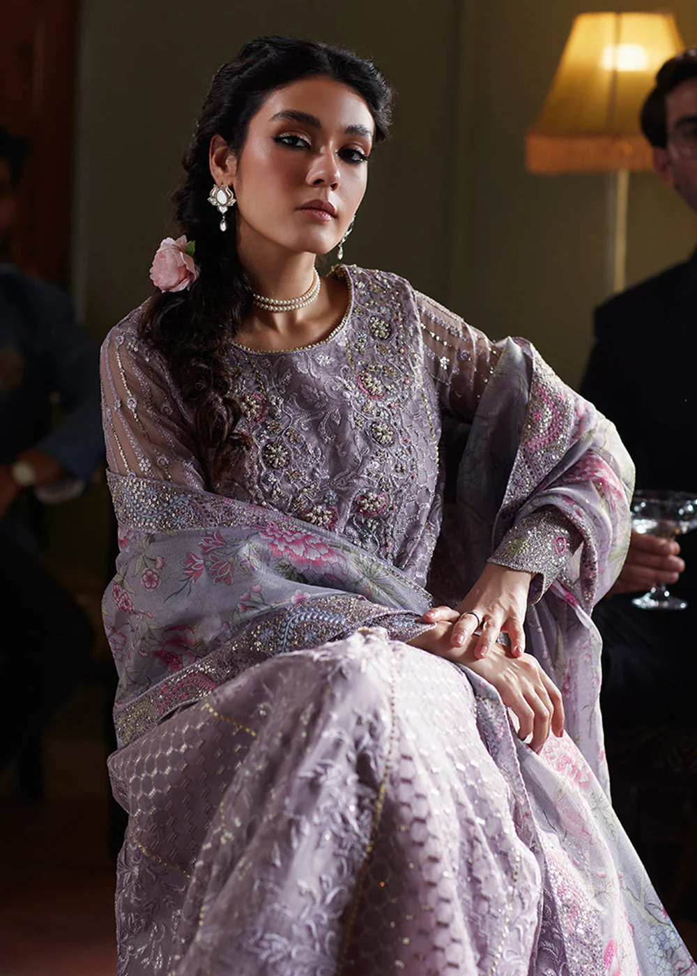 Lilac Organza Net Pakistani Suit | Mushq | Qala Kamdaani | Eira - Image 8