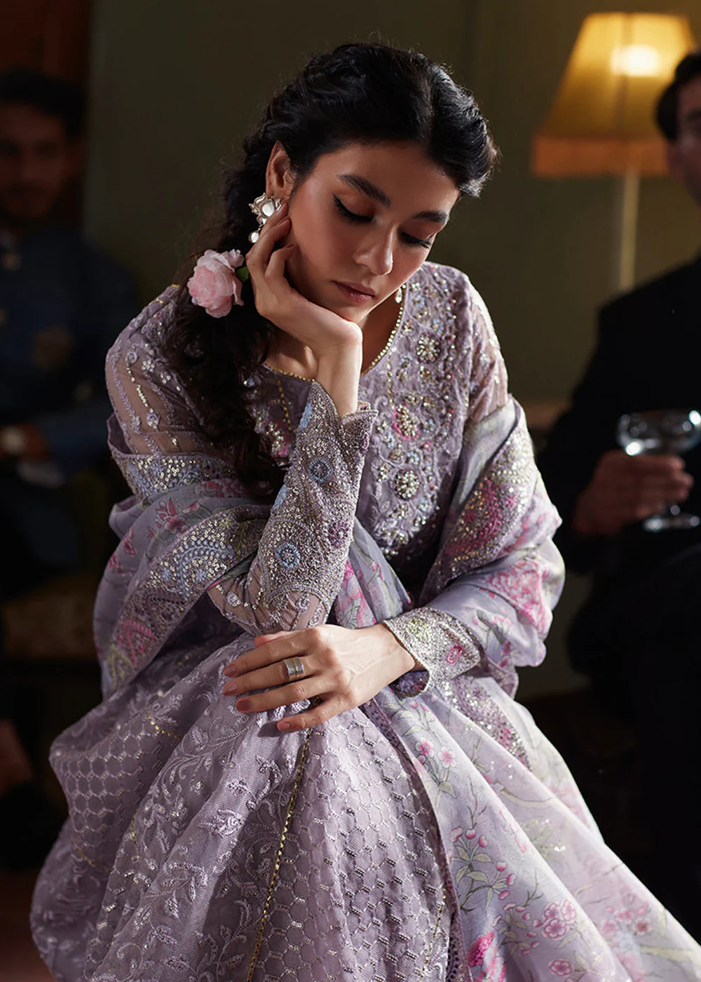 Lilac Organza Net Pakistani Suit | Mushq | Qala Kamdaani | Eira - Image 9