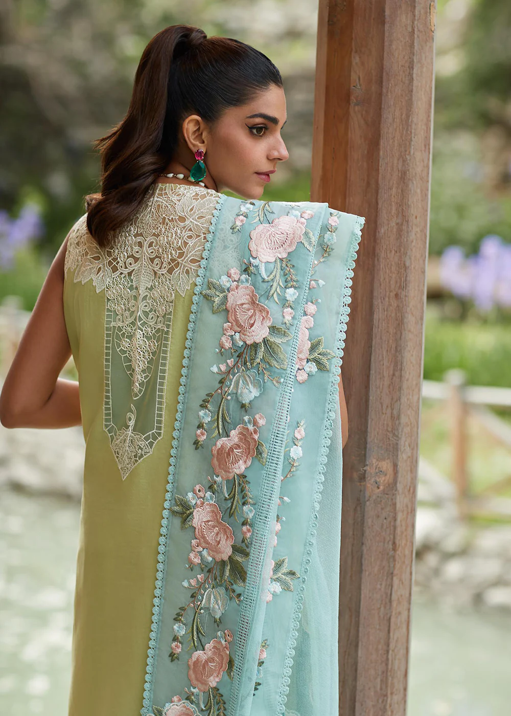 Lime Lawn Suit - Saira Shakira X Crimson Luxury Lawn '23 - Mountain Love - D6A - Image 3