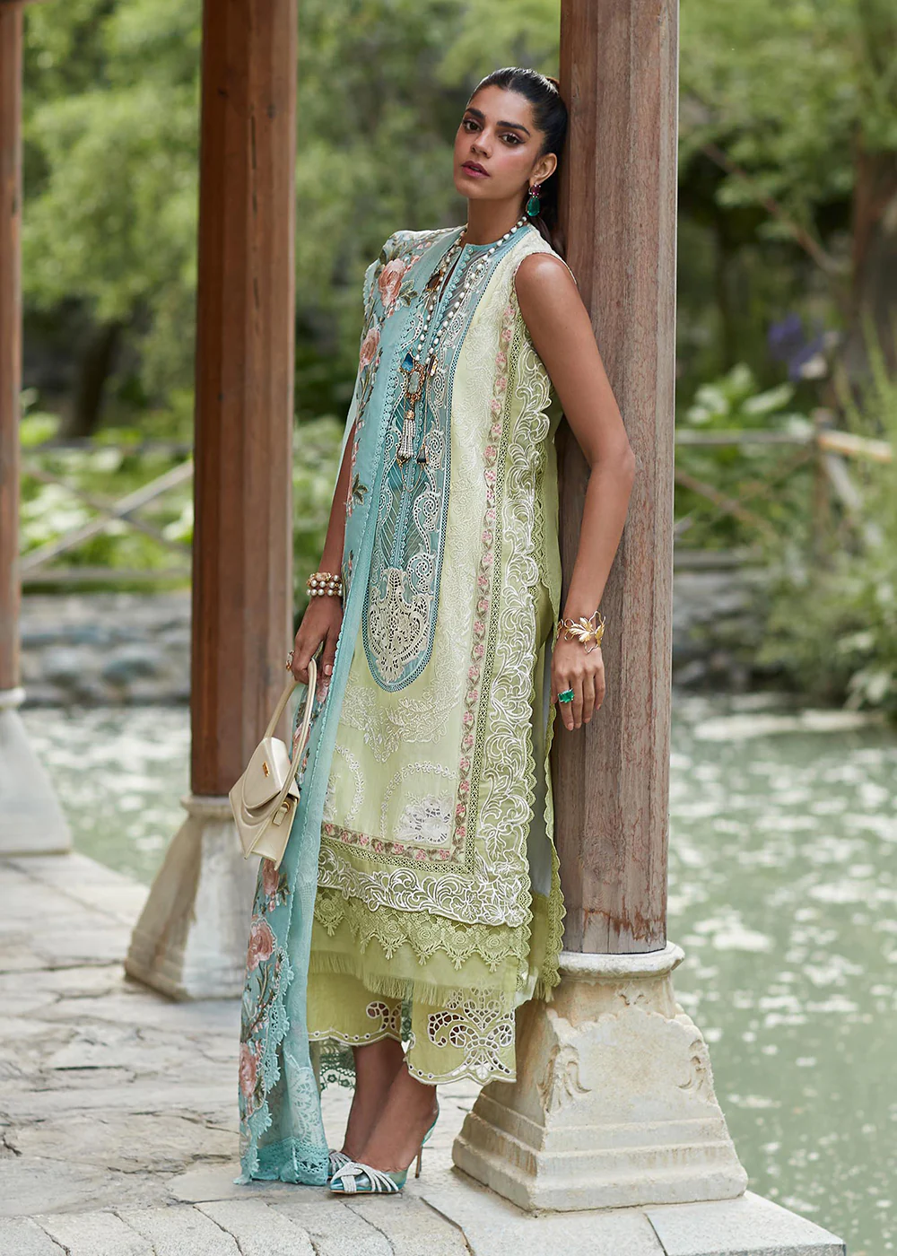 Lime Lawn Suit - Saira Shakira X Crimson Luxury Lawn '23 - Mountain Love - D6A - Image 5