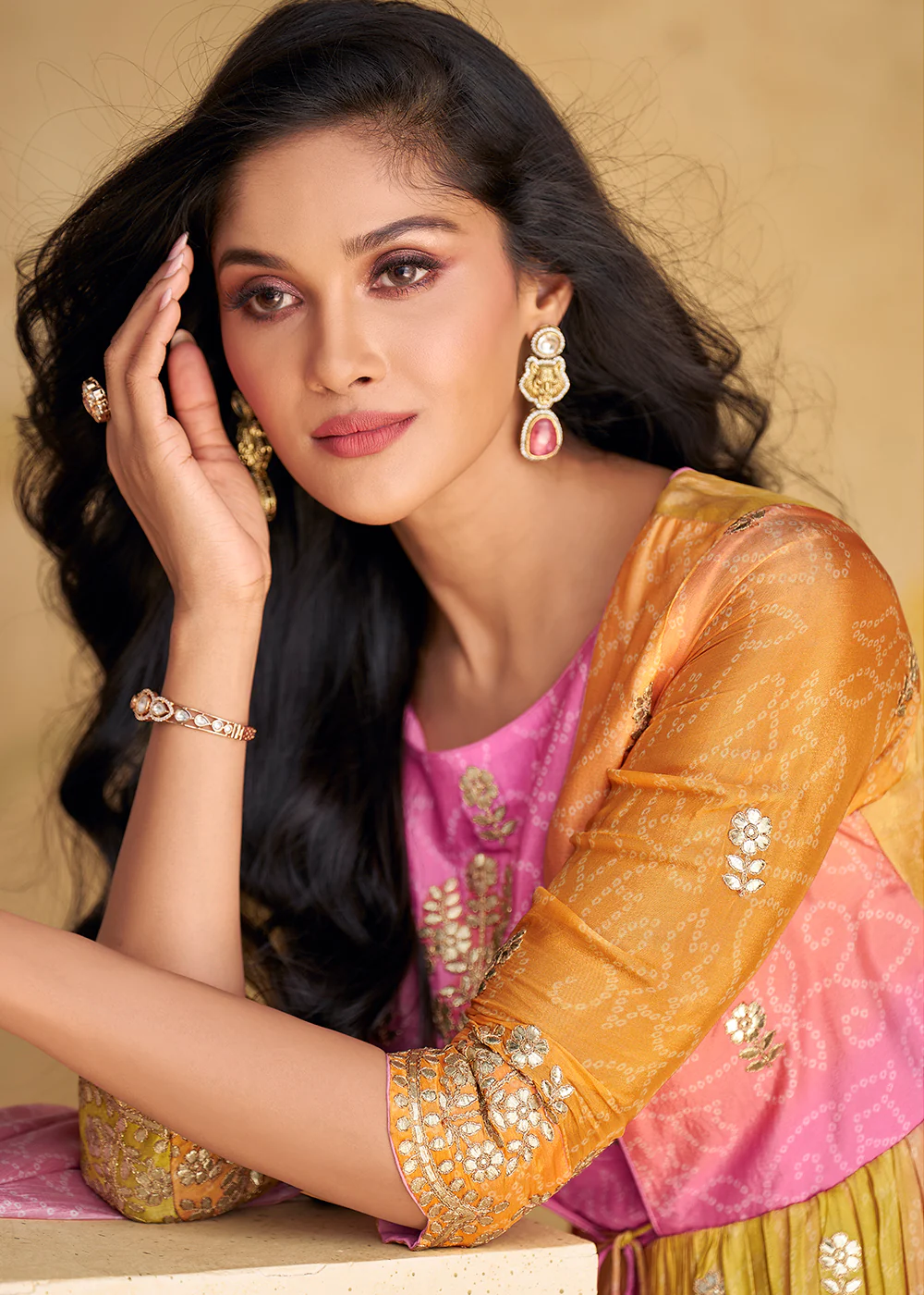 Lovely Embroidered Multicolor Wedding Party Anarkali Gown - Image 4