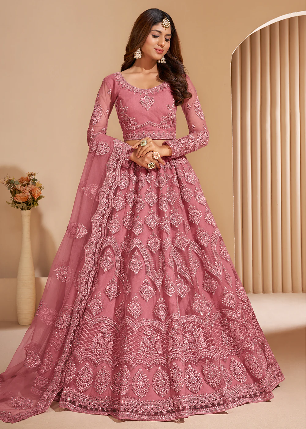 Lovely Pink Designer Bridesmaids Wedding Lehenga Choli