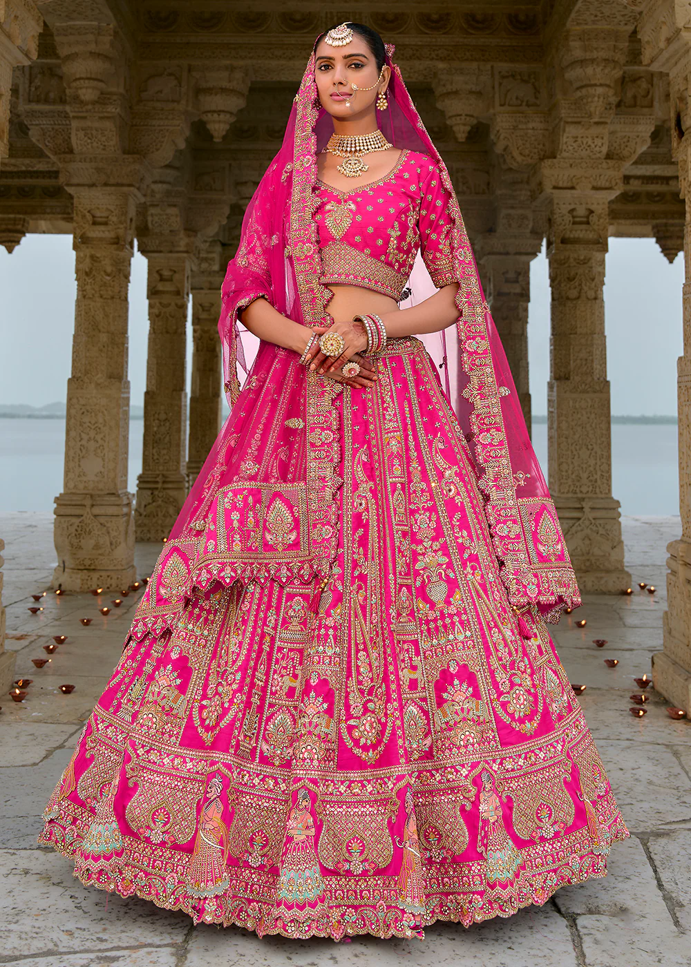 Lovely Rani Silk Embroidered Bridal Wear Lehenga Choli - Image 4