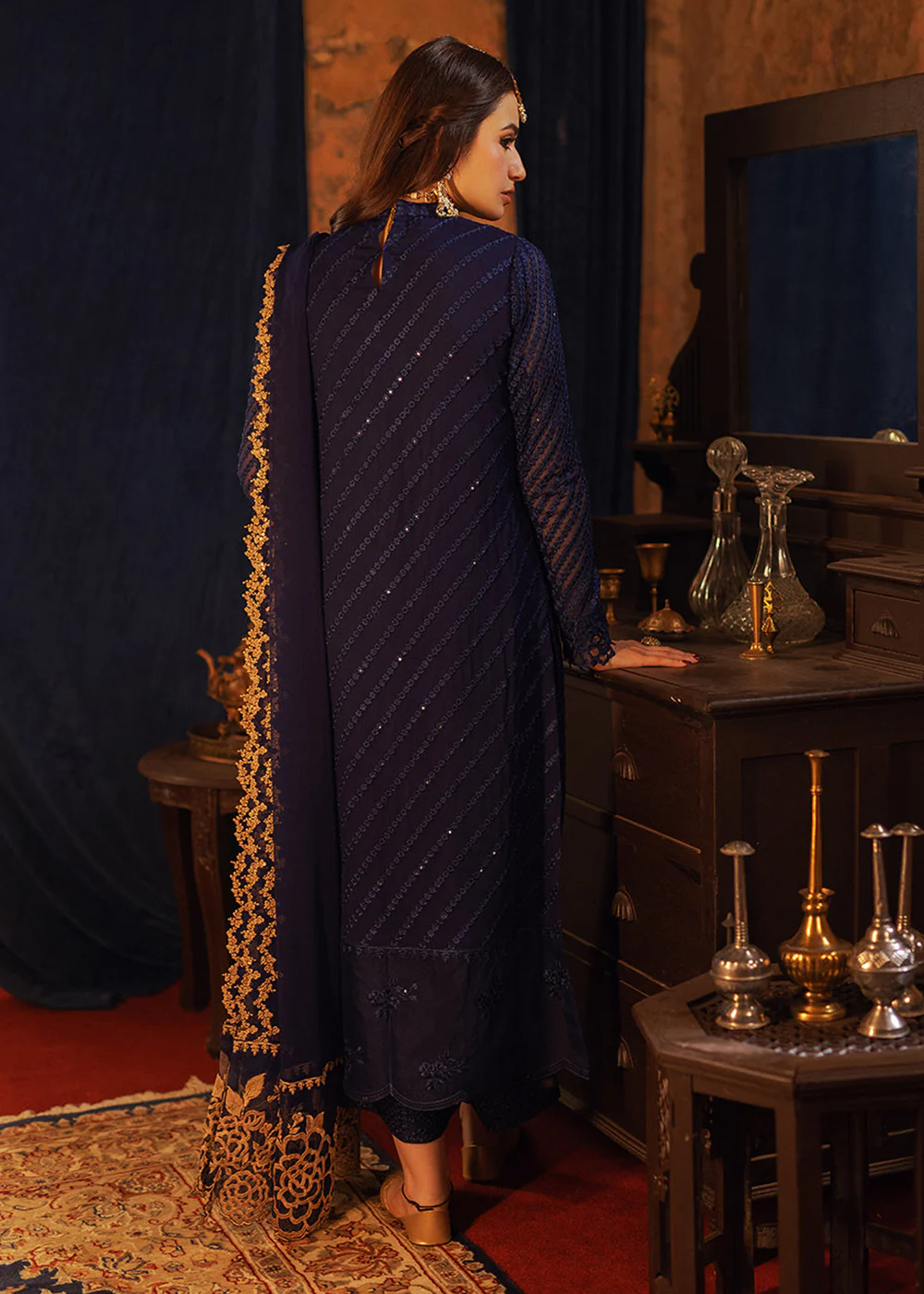 Luxe 3 Pcs Festive Embroidered Formals '24 by Azure | Aqua Serene - Image 3