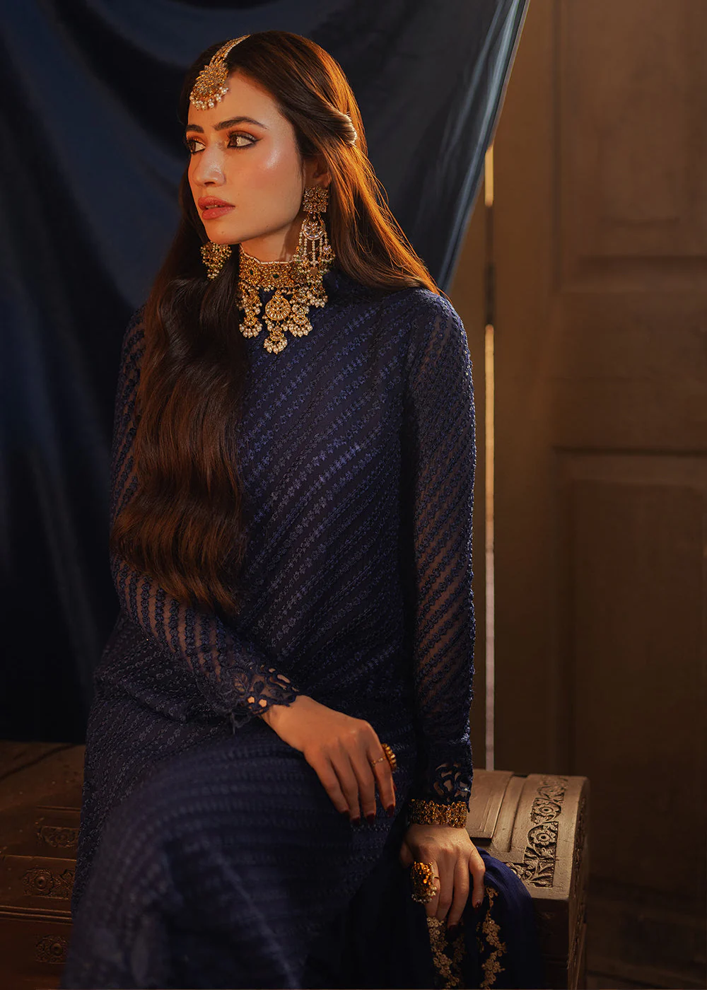 Luxe 3 Pcs Festive Embroidered Formals '24 by Azure | Aqua Serene - Image 5