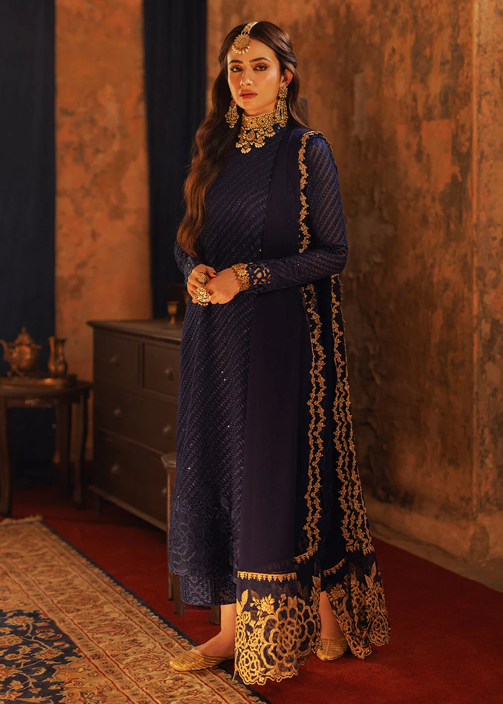 Luxe 3 Pcs Festive Embroidered Formals '24 by Azure | Aqua Serene - Image 7