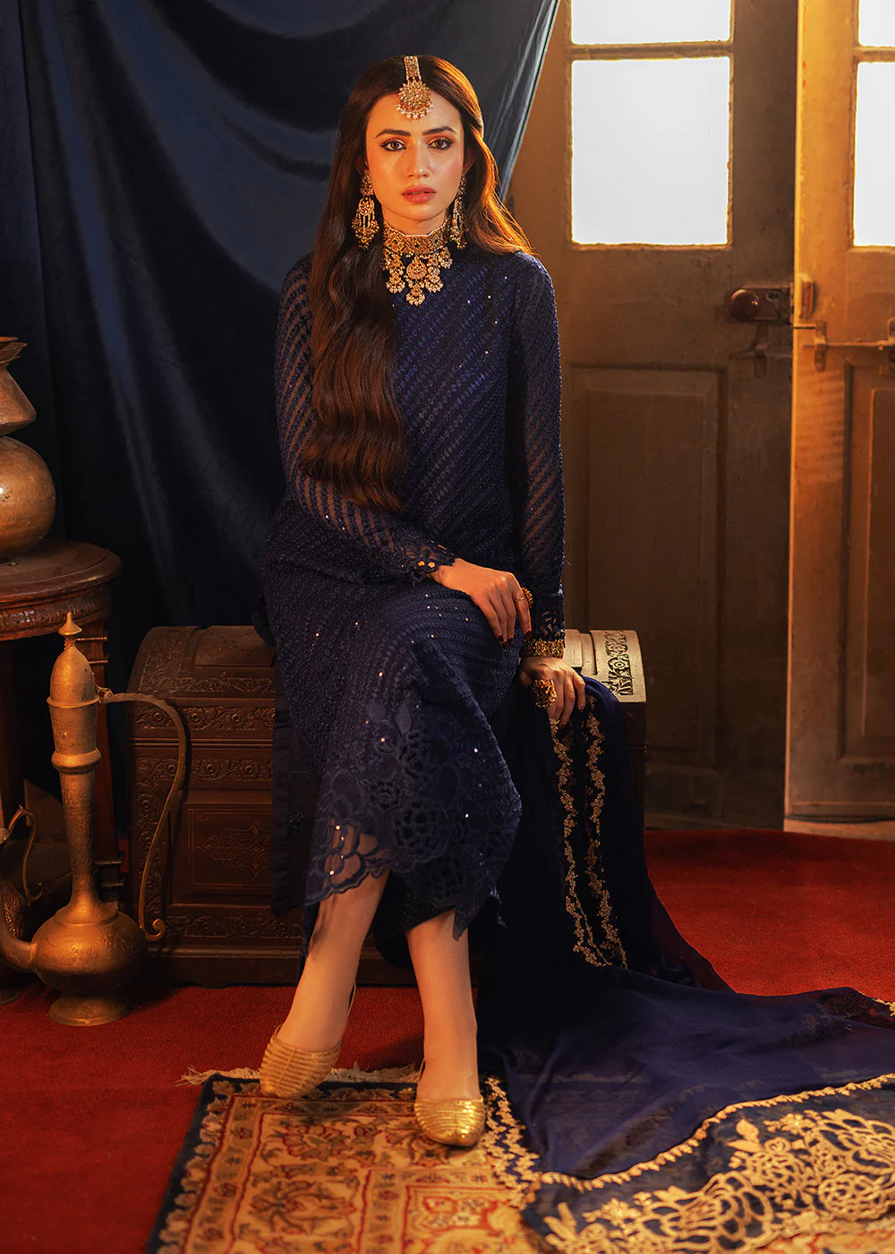 Luxe 3 Pcs Festive Embroidered Formals '24 by Azure | Aqua Serene - Image 8
