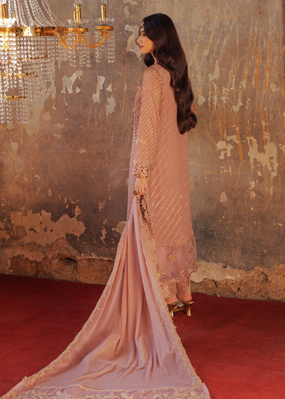 Luxe 3 Pcs Festive Embroidered Formals '24 by Azure | Azalea - Image 3
