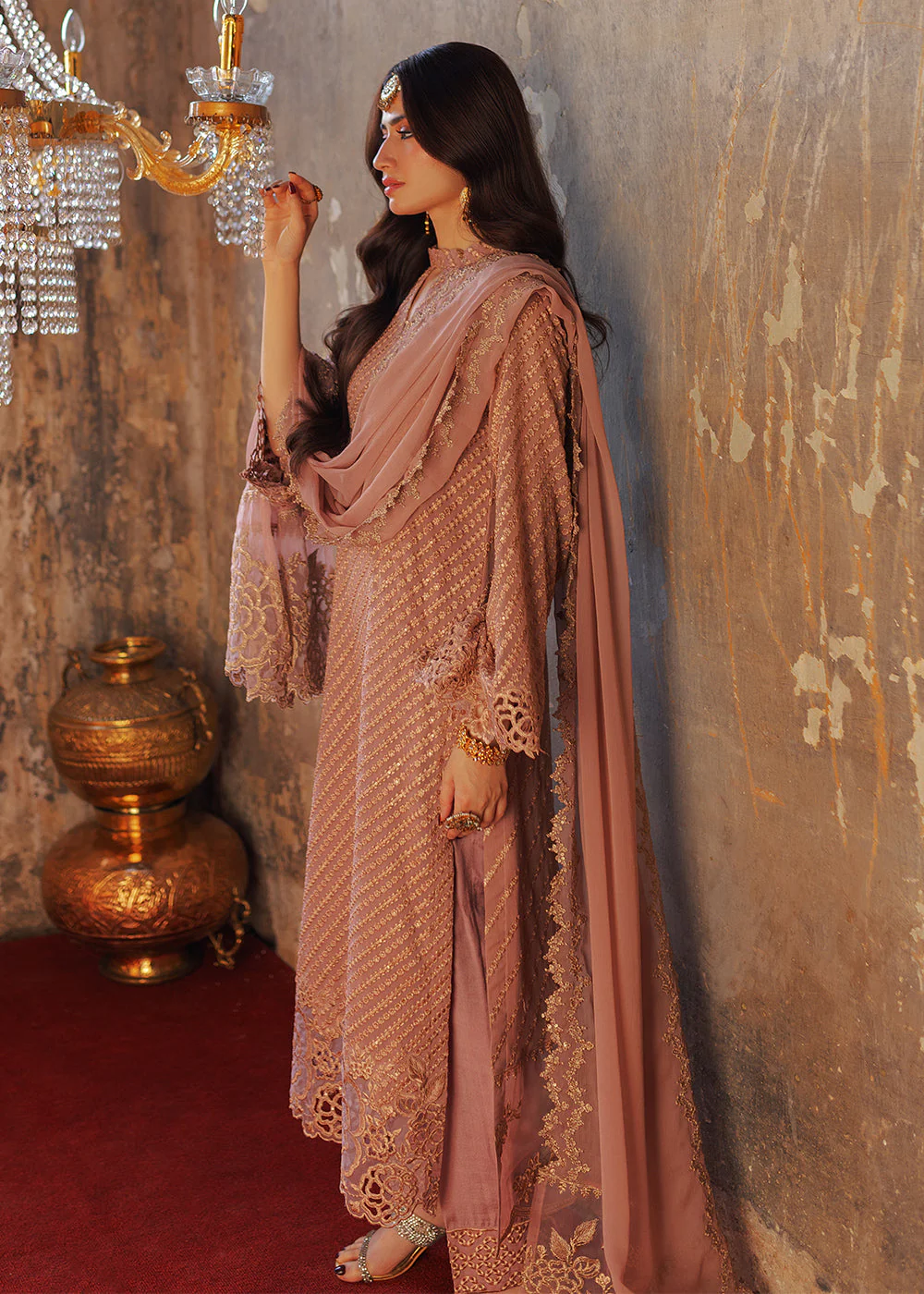 Luxe 3 Pcs Festive Embroidered Formals '24 by Azure | Azalea - Image 5