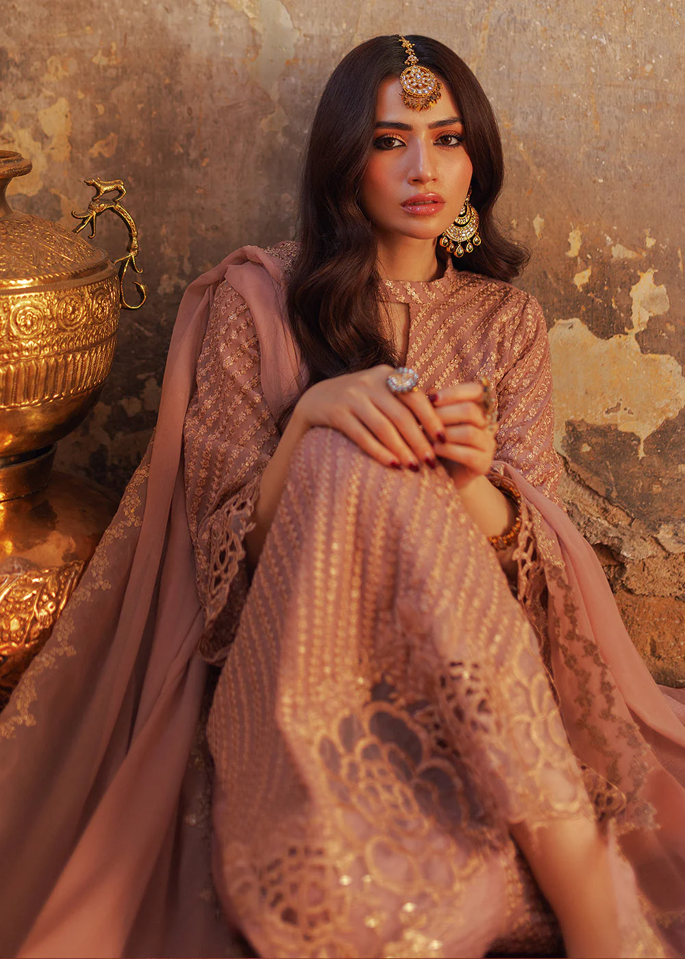 Luxe 3 Pcs Festive Embroidered Formals '24 by Azure | Azalea - Image 9