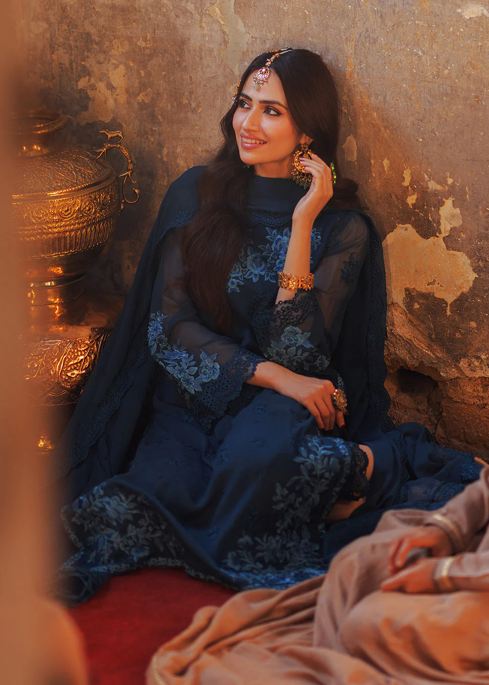 Luxe 3 Pcs Festive Embroidered Formals '24 by Azure | Botanical Bliss - Image 11