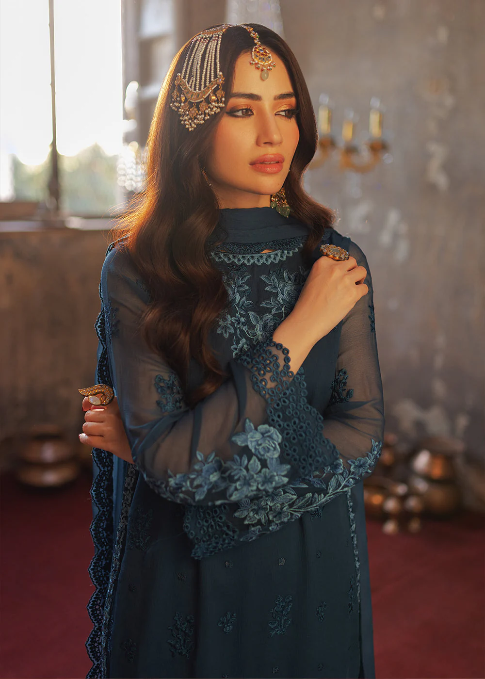 Luxe 3 Pcs Festive Embroidered Formals '24 by Azure | Botanical Bliss - Image 2