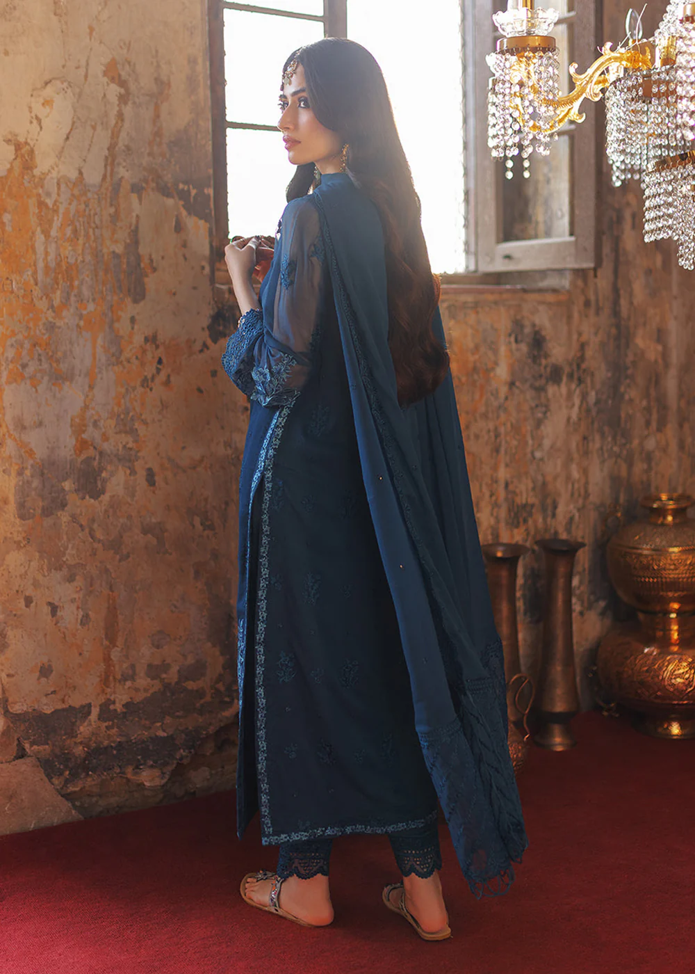 Luxe 3 Pcs Festive Embroidered Formals '24 by Azure | Botanical Bliss - Image 3