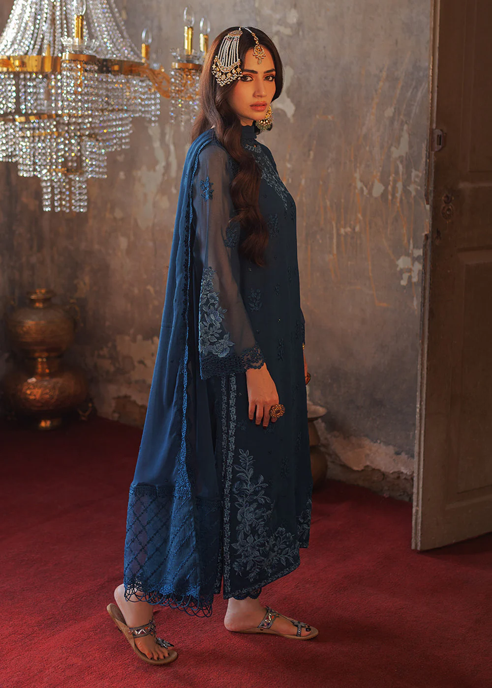 Luxe 3 Pcs Festive Embroidered Formals '24 by Azure | Botanical Bliss - Image 5