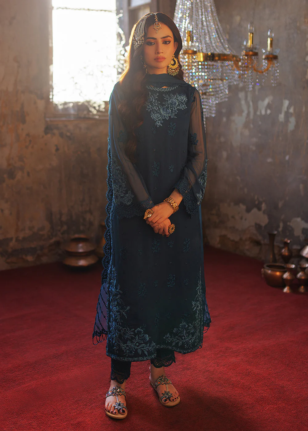Luxe 3 Pcs Festive Embroidered Formals '24 by Azure | Botanical Bliss - Image 6