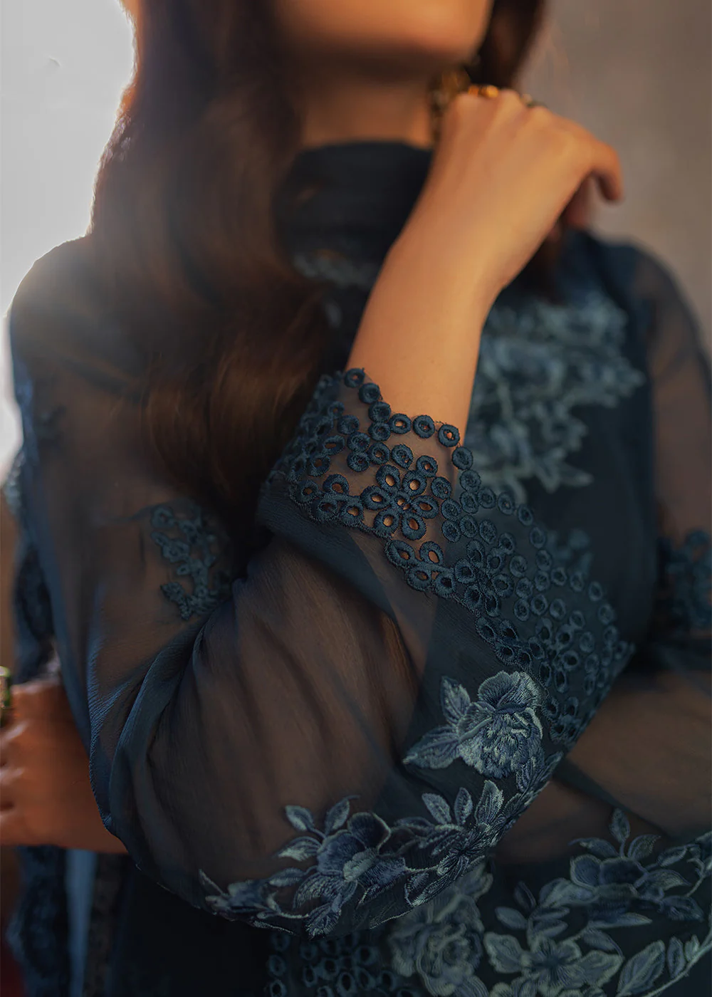 Luxe 3 Pcs Festive Embroidered Formals '24 by Azure | Botanical Bliss - Image 7