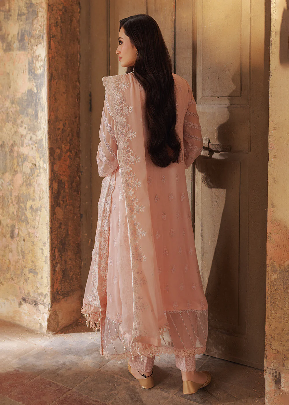 Luxe 3 Pcs Festive Embroidered Formals '24 by Azure | Coral Haze - Image 10