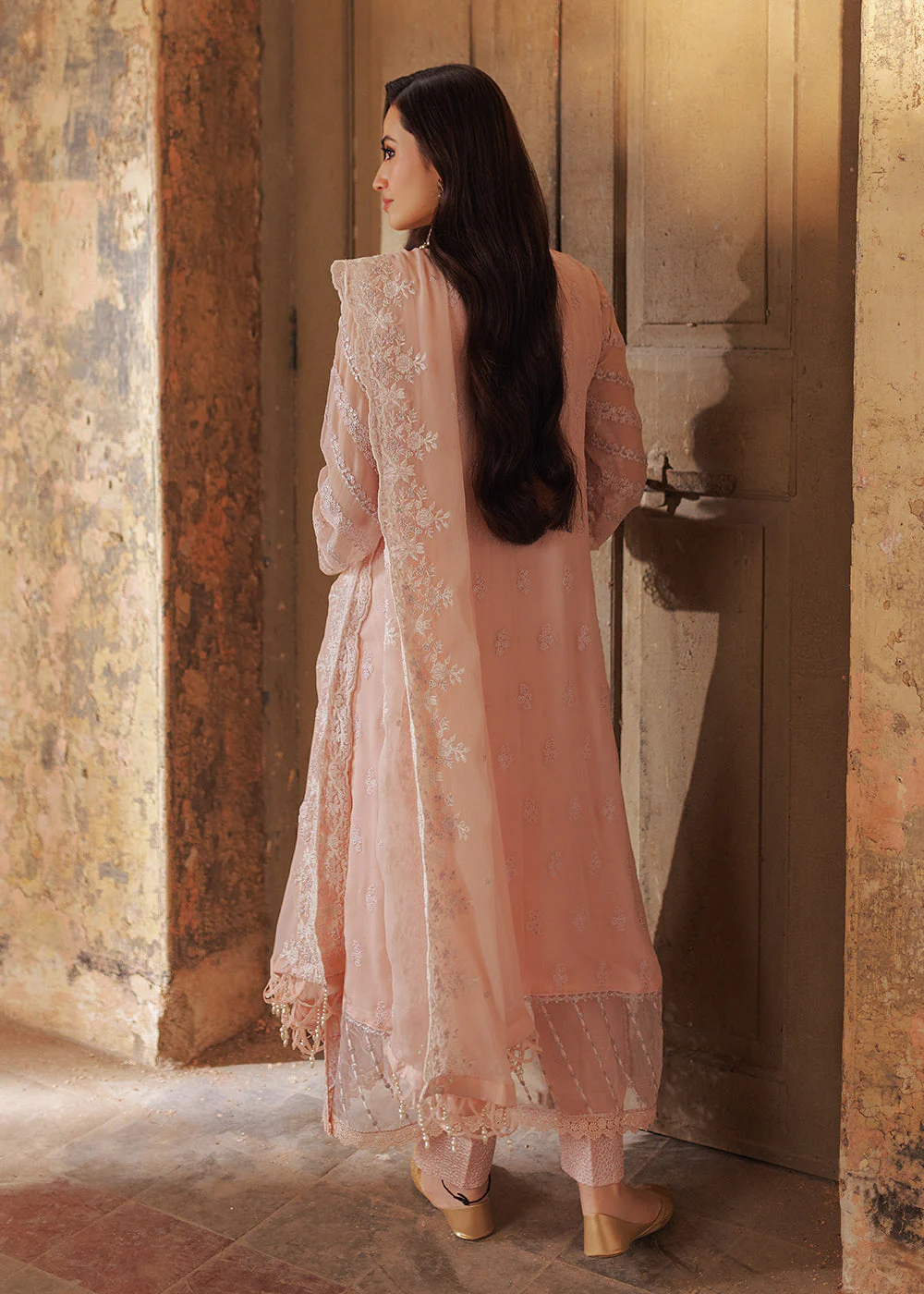 Luxe 3 Pcs Festive Embroidered Formals '24 by Azure | Coral Haze - Image 3