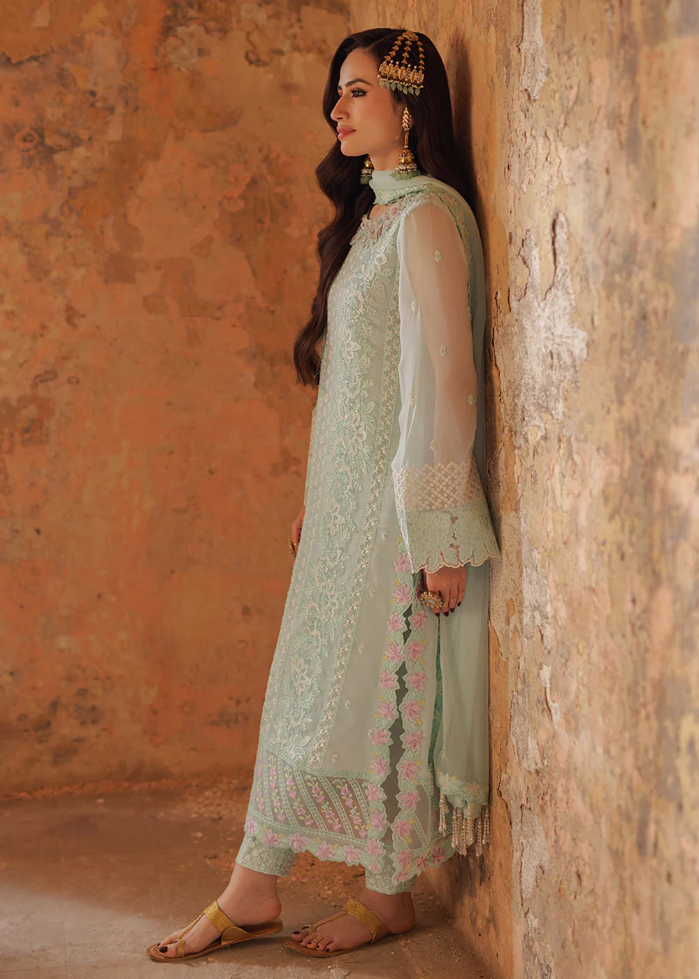 Luxe 3 Pcs Festive Embroidered Formals '24 by Azure | Floral Fern - Image 10