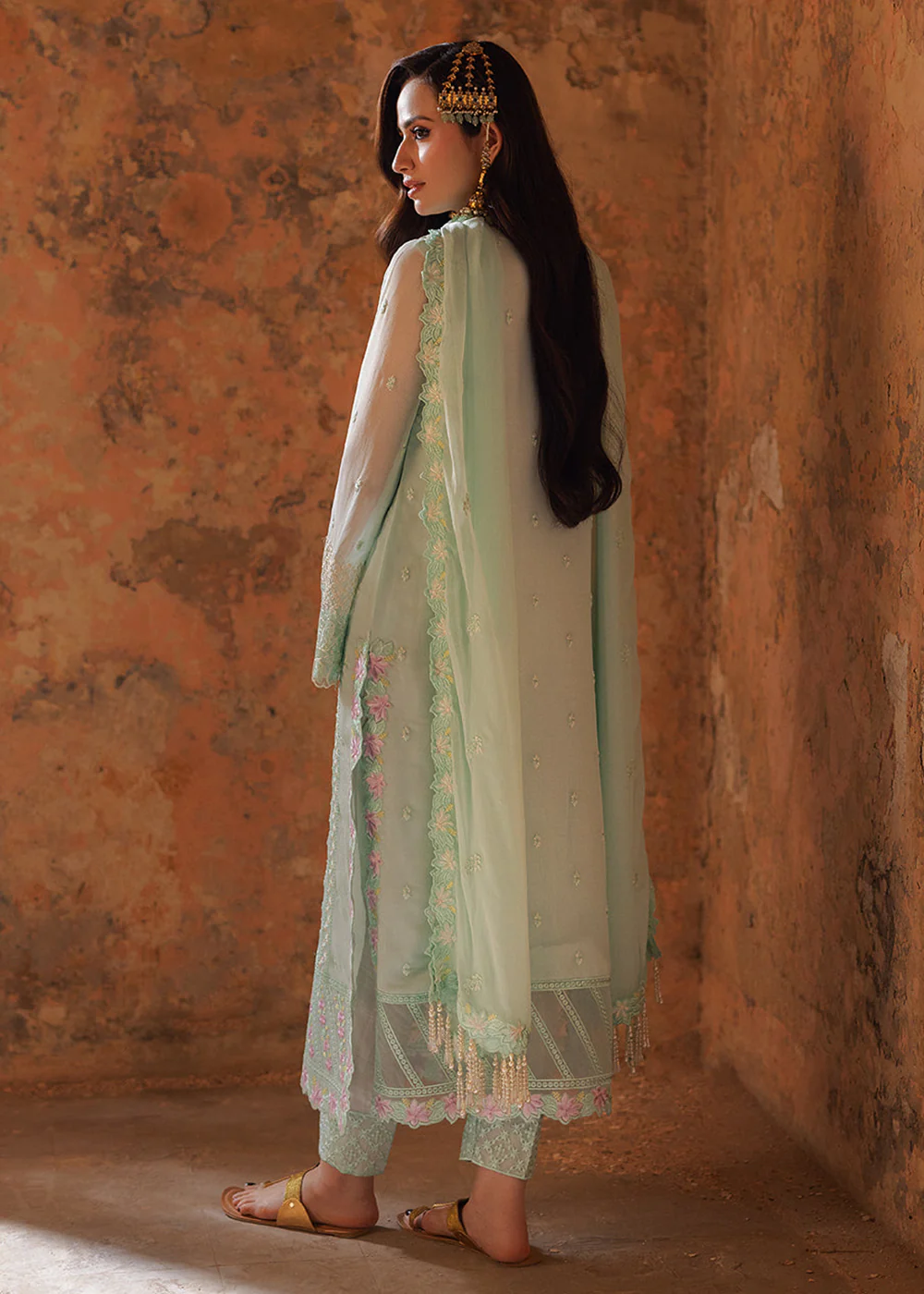 Luxe 3 Pcs Festive Embroidered Formals '24 by Azure | Floral Fern - Image 3