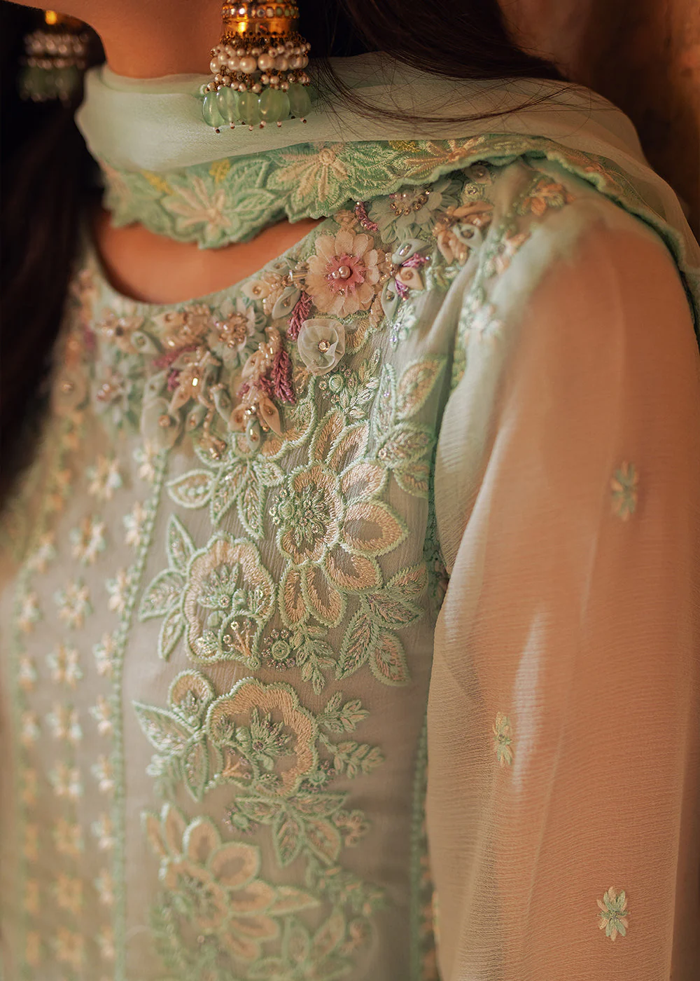 Luxe 3 Pcs Festive Embroidered Formals '24 by Azure | Floral Fern - Image 5