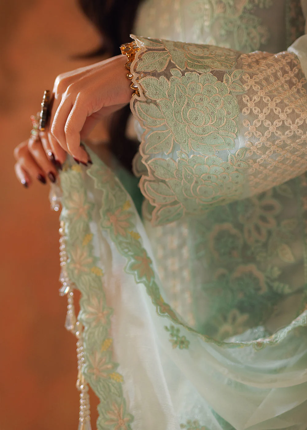 Luxe 3 Pcs Festive Embroidered Formals '24 by Azure | Floral Fern - Image 7