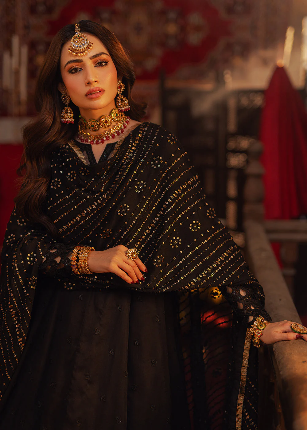 Luxe 3 Pcs Festive Embroidered Formals '24 by Azure | Noir Majesty - Image 2