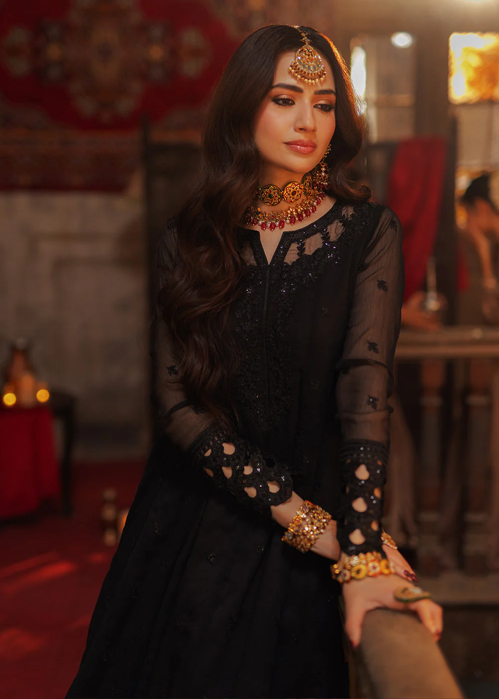 Luxe 3 Pcs Festive Embroidered Formals '24 by Azure | Noir Majesty - Image 5