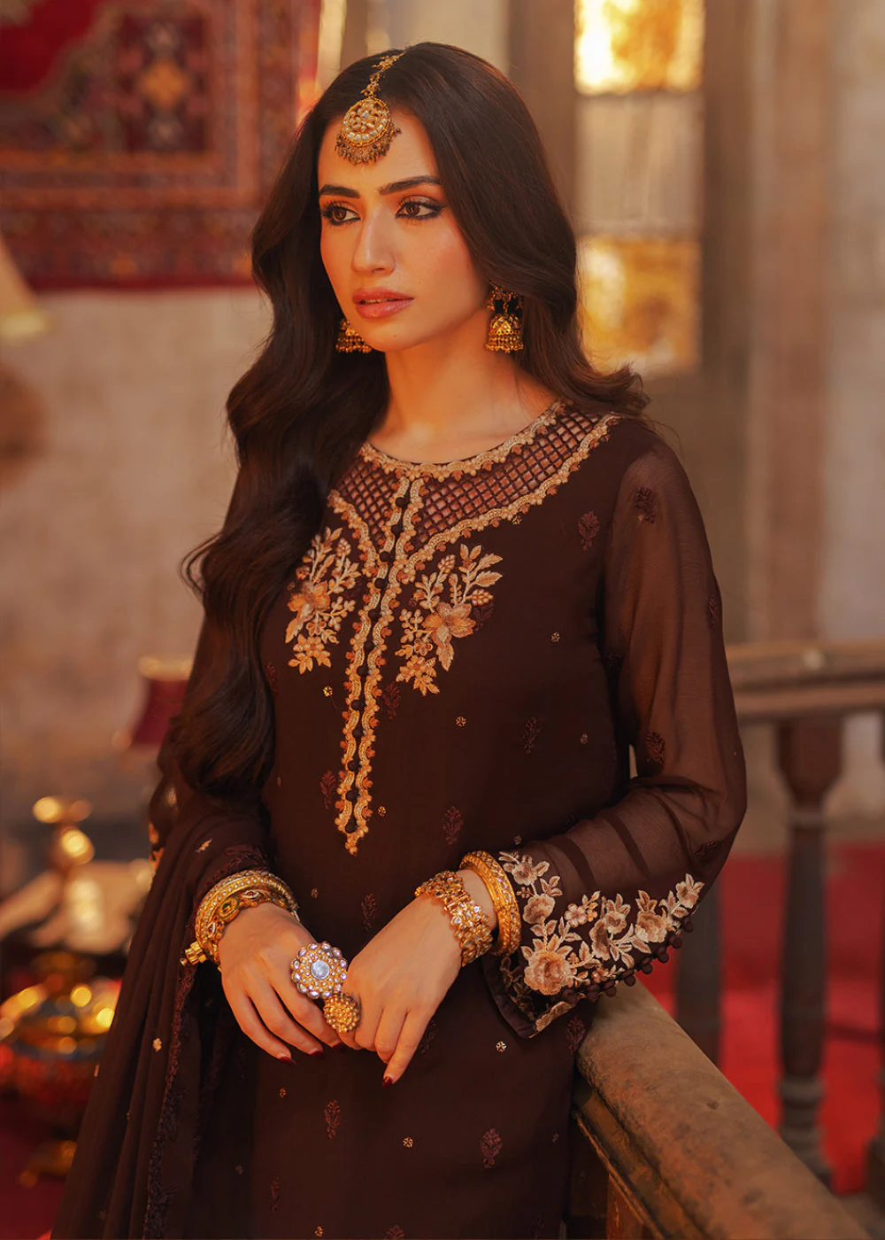Luxe 3 Pcs Festive Embroidered Formals '24 by Azure | Amber Aura - Image 2