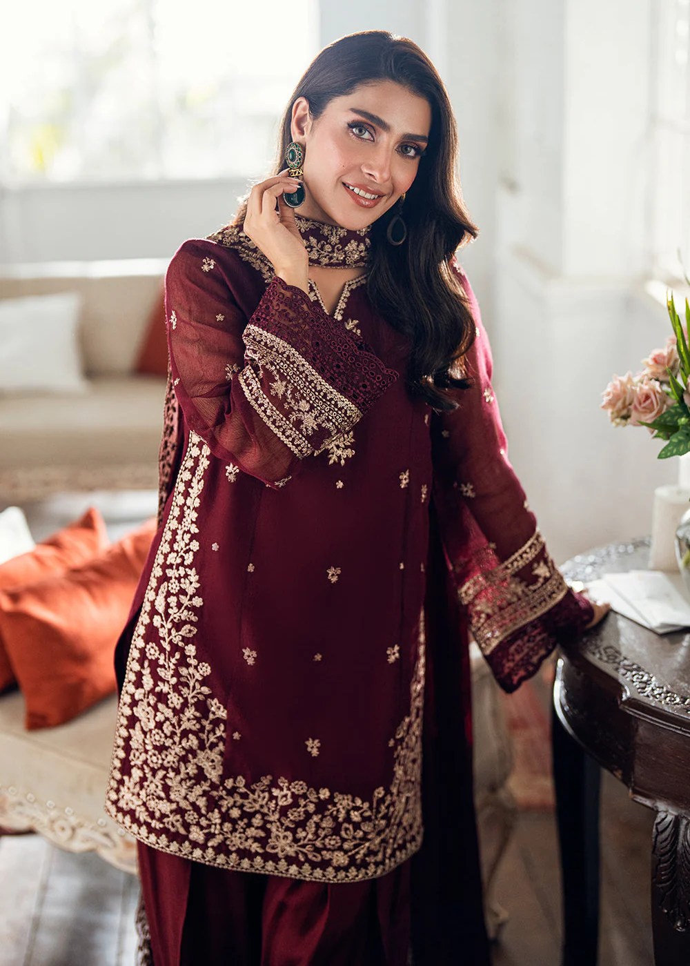 Luxe Embroidered Festive Formals '25 by Azure | Berry Dusk - Image 2