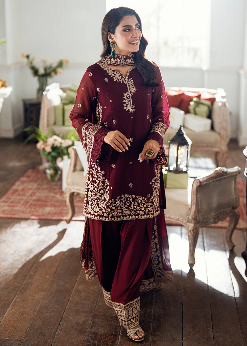 Luxe Embroidered Festive Formals '25 by Azure | Berry Dusk - Image 8