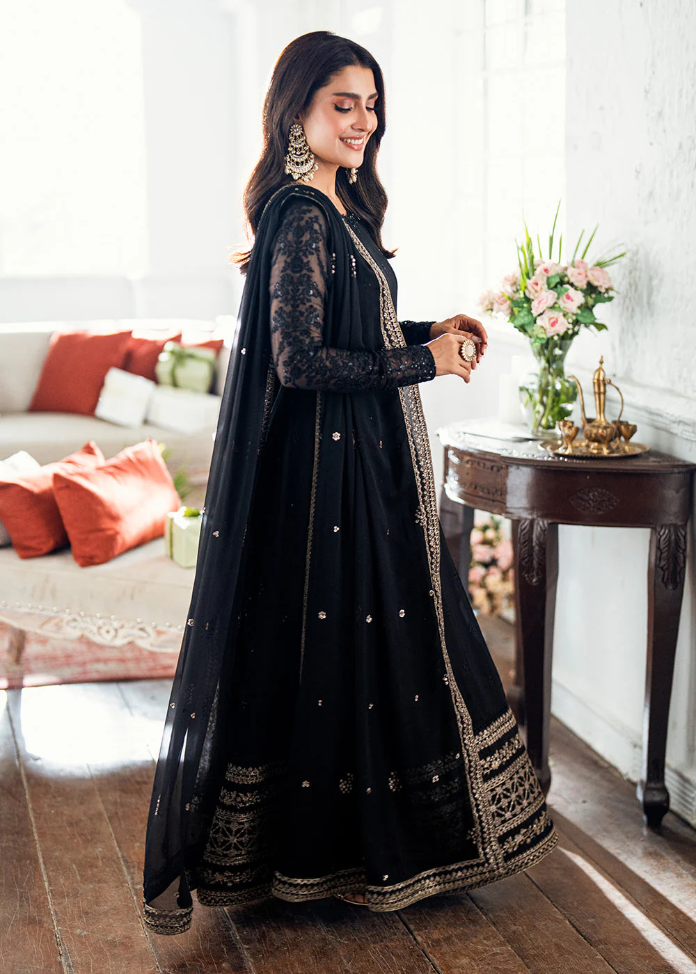 Luxe Embroidered Festive Formals '25 by Azure | Caviar Noir - Image 3