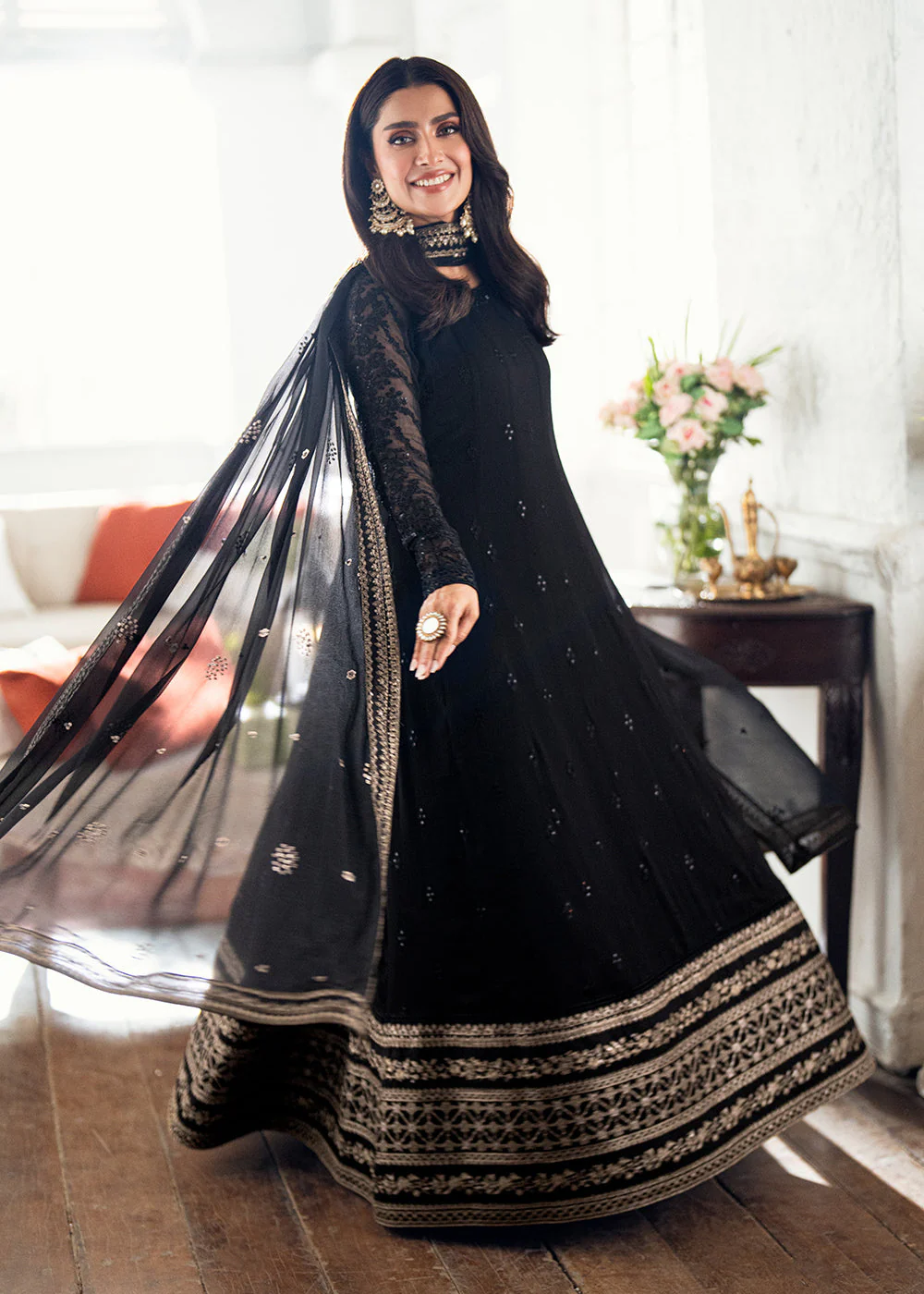 Luxe Embroidered Festive Formals '25 by Azure | Caviar Noir - Image 4