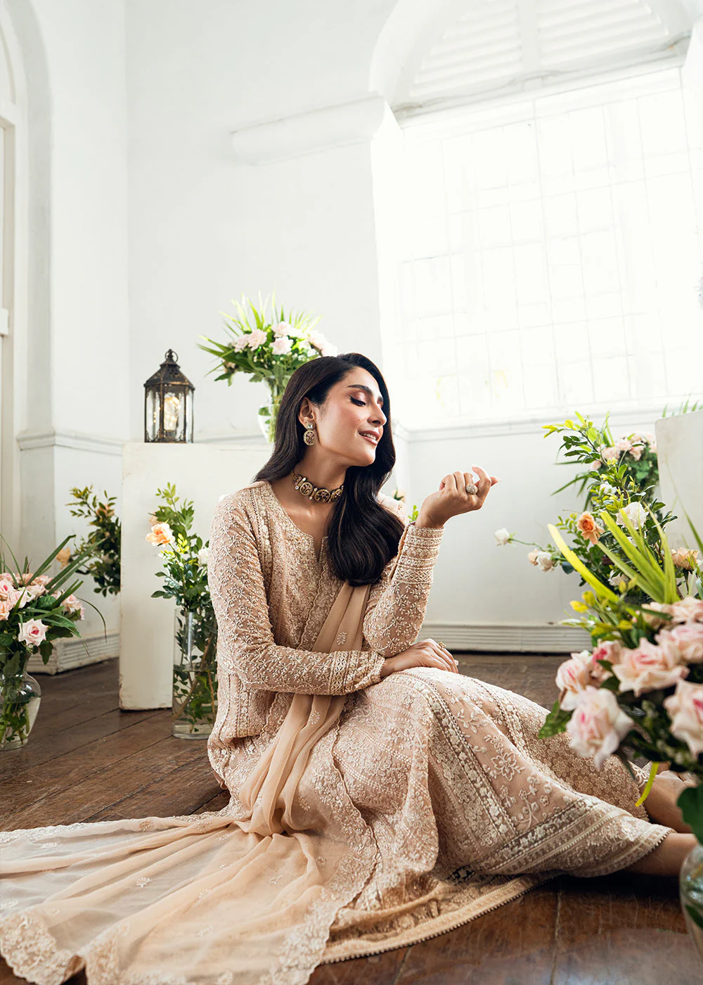 Luxe Embroidered Festive Formals '25 by Azure | Celestial Cream - Image 4