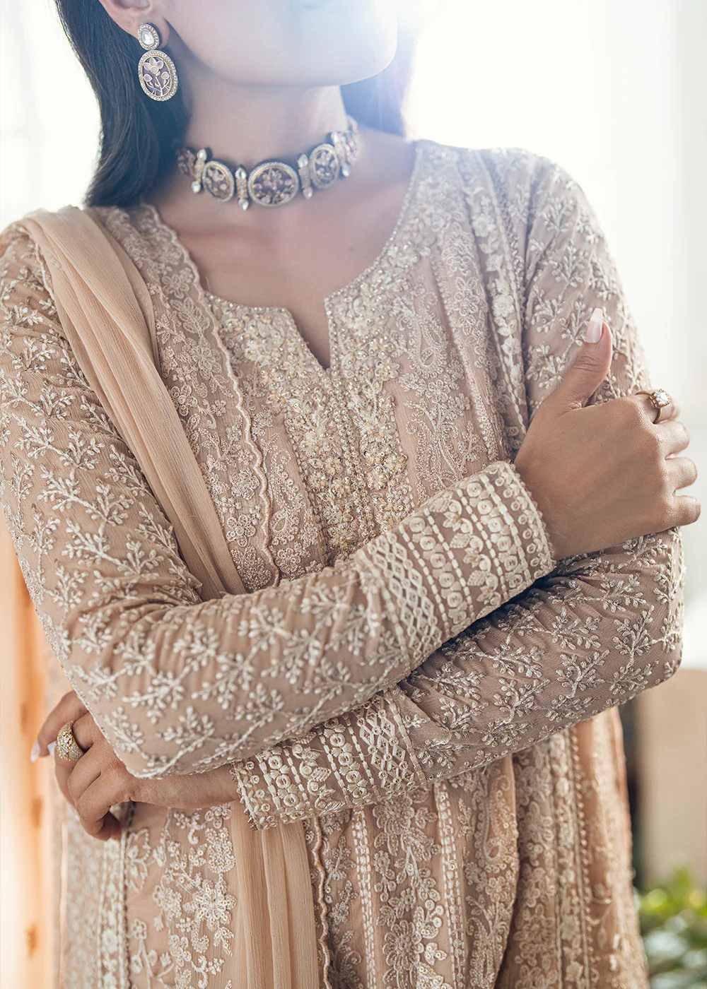 Luxe Embroidered Festive Formals '25 by Azure | Celestial Cream - Image 6