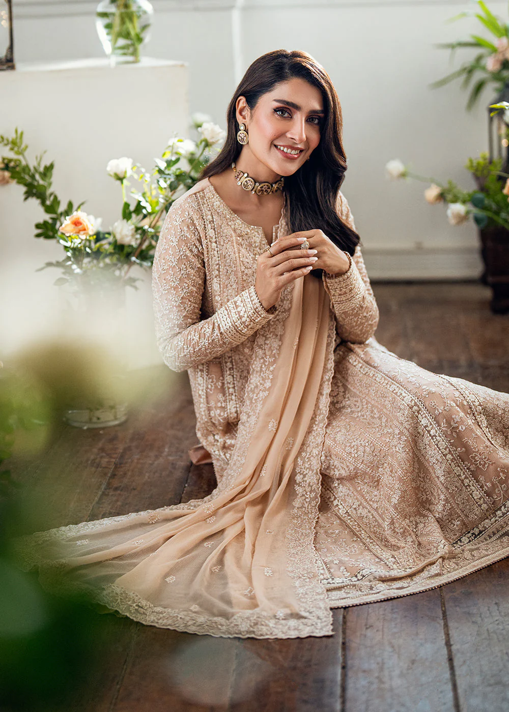 Luxe Embroidered Festive Formals '25 by Azure | Celestial Cream - Image 8
