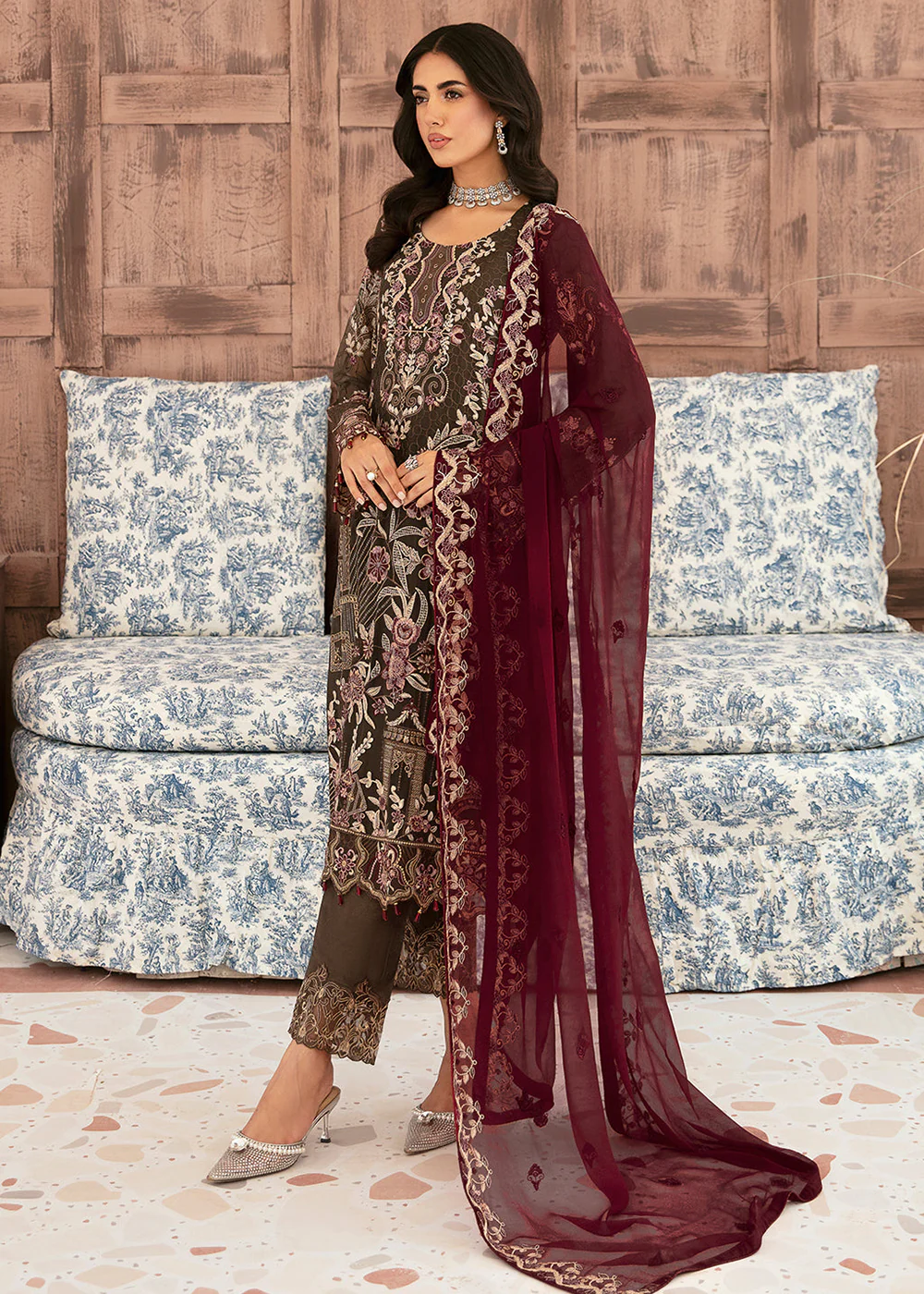 Luxury Chiffon Collection 2024 by Ramsha | F-2604 - Image 5