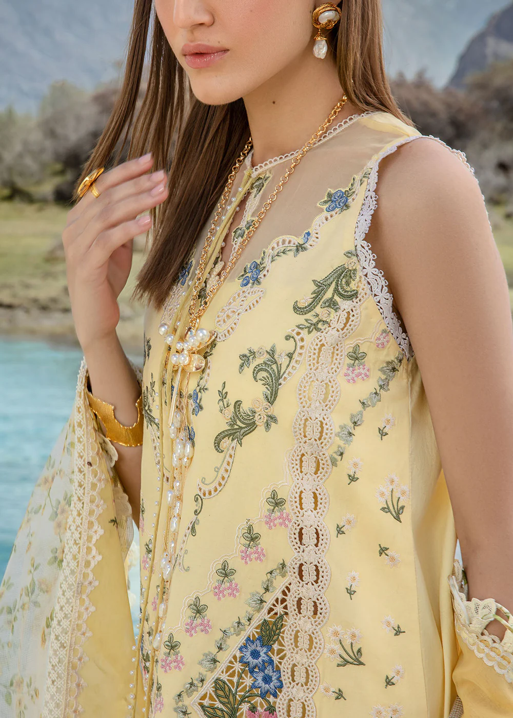 Luxury Lawn '24 by Crimson | A French Brunch - Sunflower Yellow - Image 2