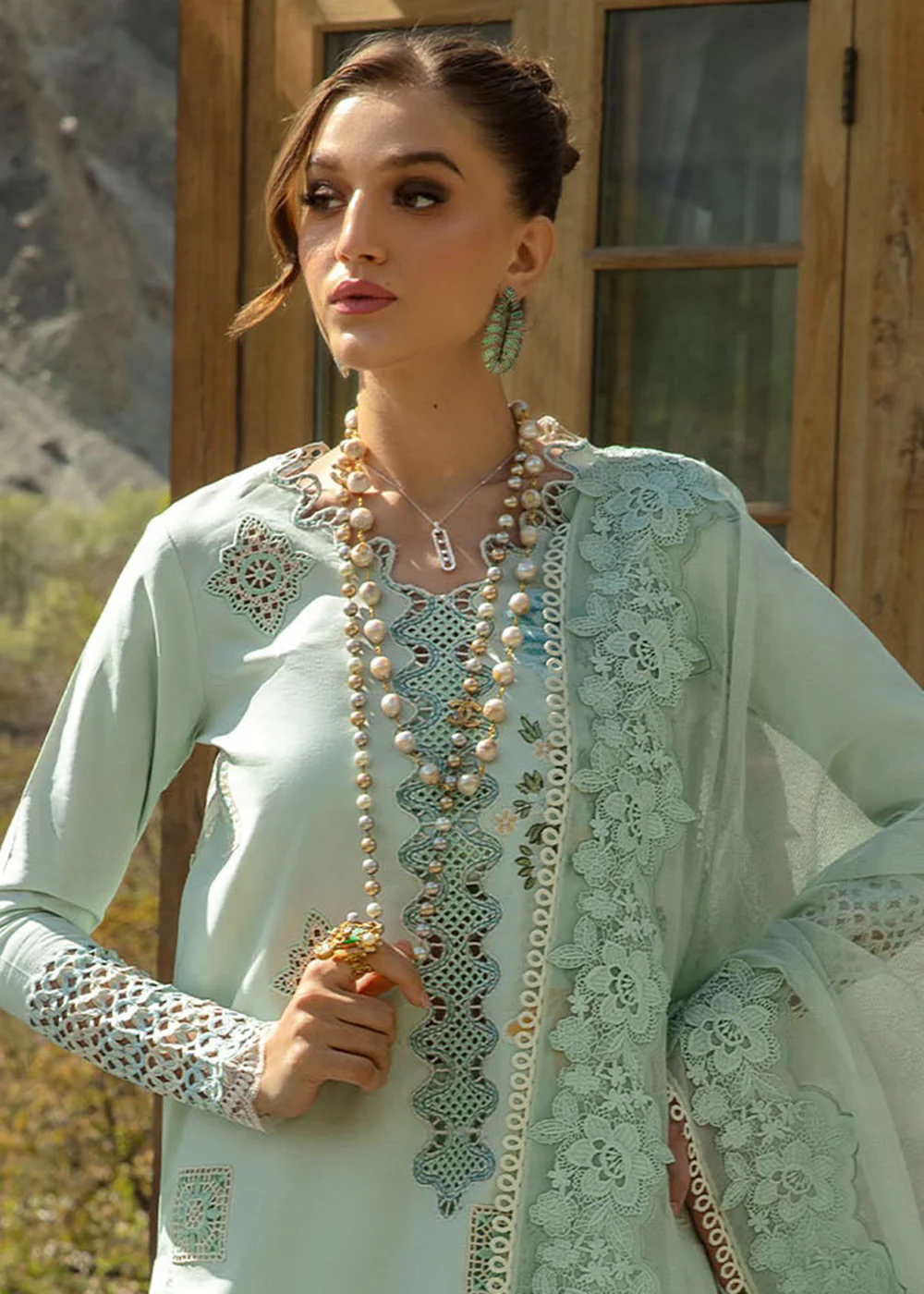 Luxury Lawn '24 by Crimson | Into The Wild - Aqua - Image 2