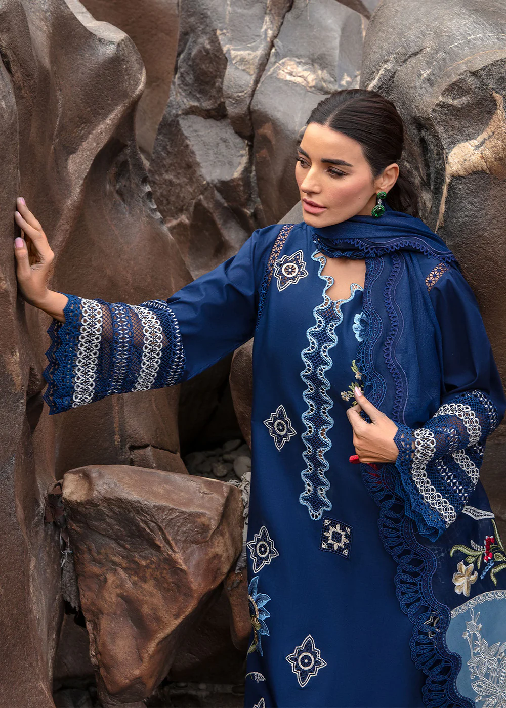 Luxury Lawn '24 by Crimson | Into The Wild - Midnight Blue - Image 2