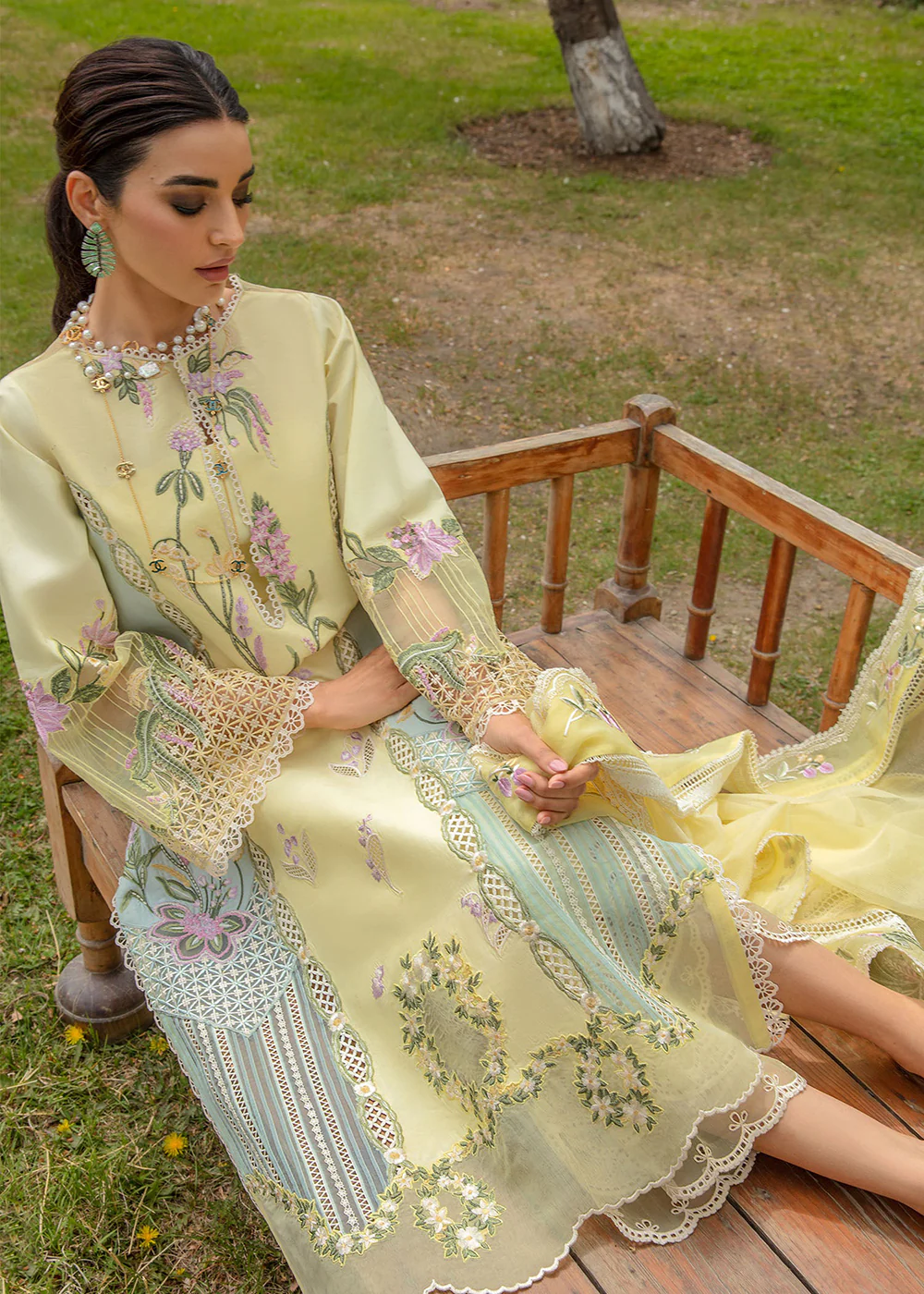 Luxury Lawn '24 by Crimson | Sun Kissed - Lemon - Image 2