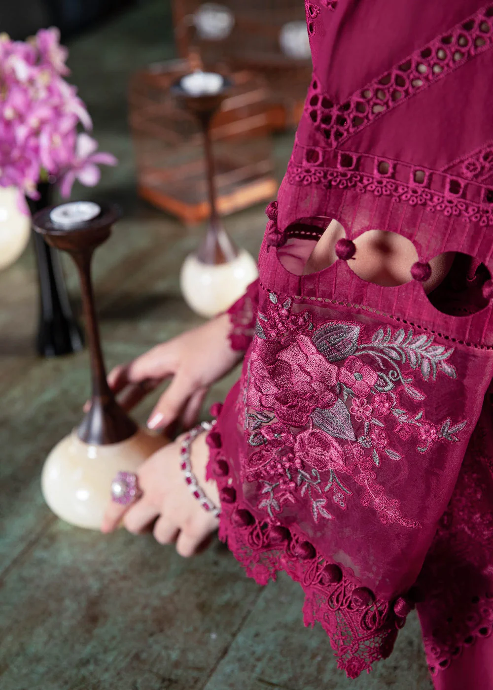 Magenta Embroidered Suit - Maria B Lawn Eid Collection 2023 - EL-23-09 - Image 5
