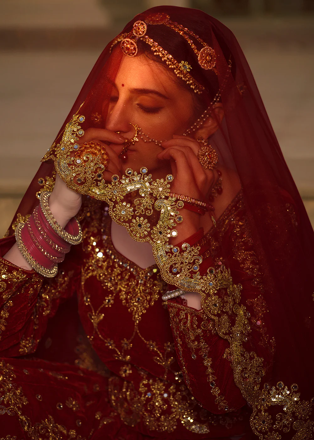 Maroon Velvet Heavy Embroidered A Line Lehenga Choli - Image 6