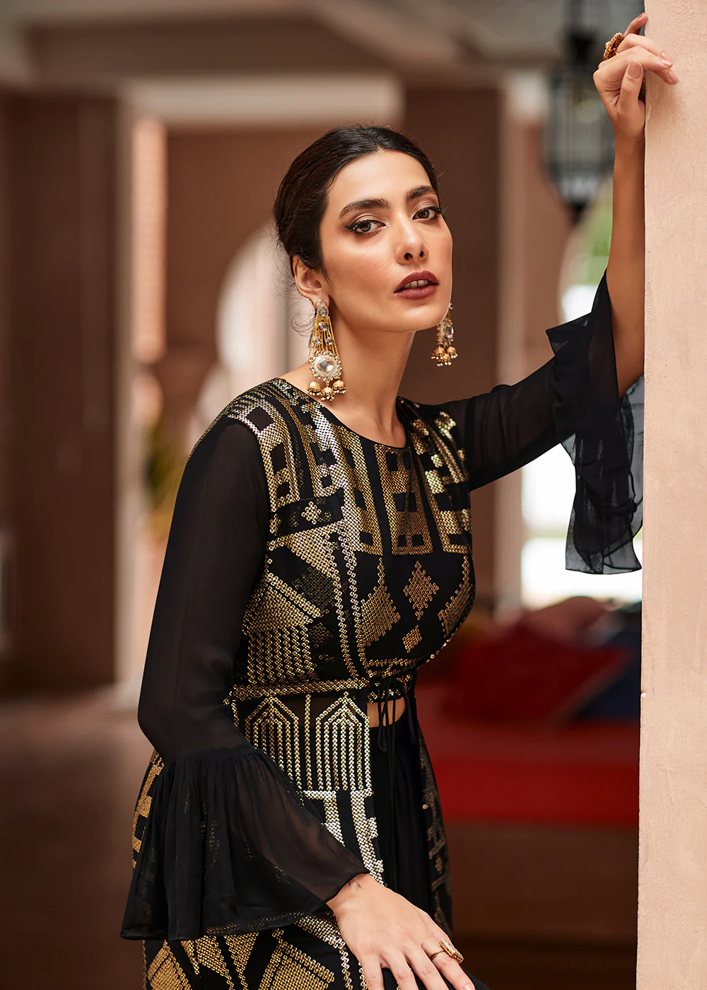 Marvelous Black Georgette Party Wear Lehenga Choli with Jacket - Image 2