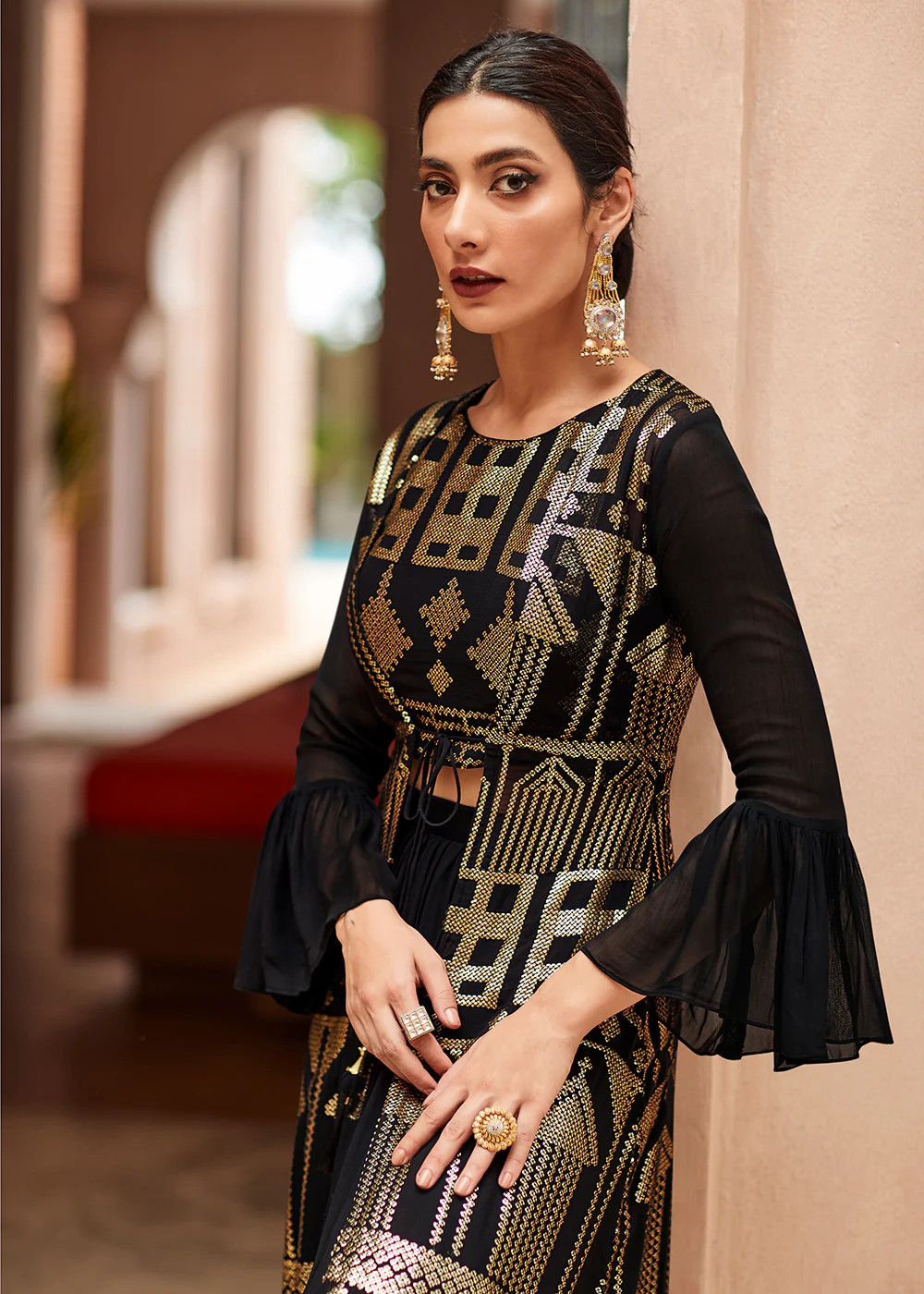 Marvelous Black Georgette Party Wear Lehenga Choli with Jacket - Image 6