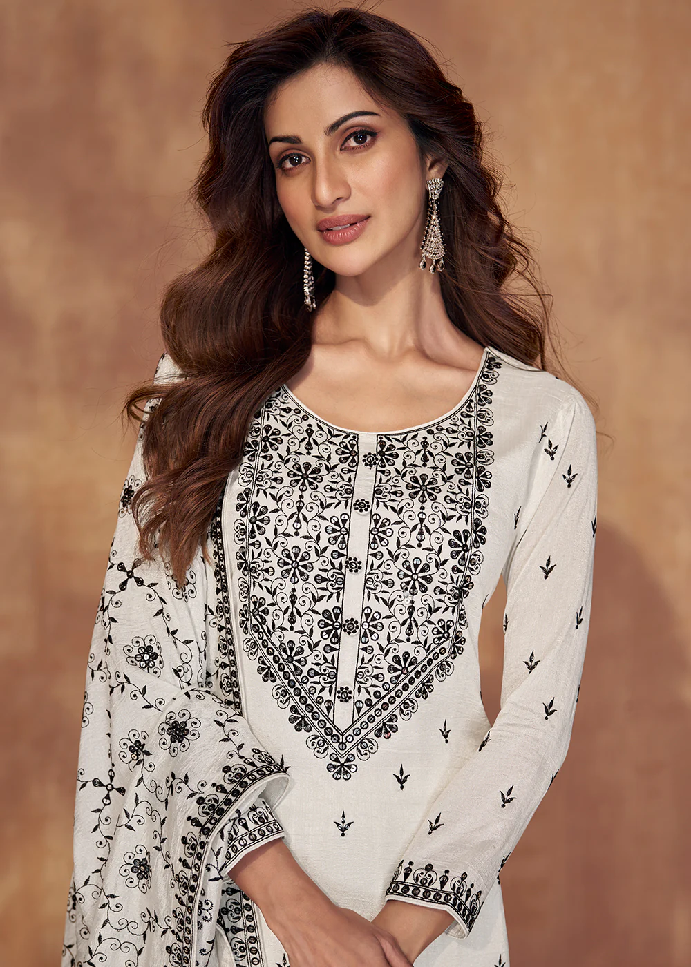 Marvelous White Sequins & Thread Work Festive Salwar Suit - Image 2