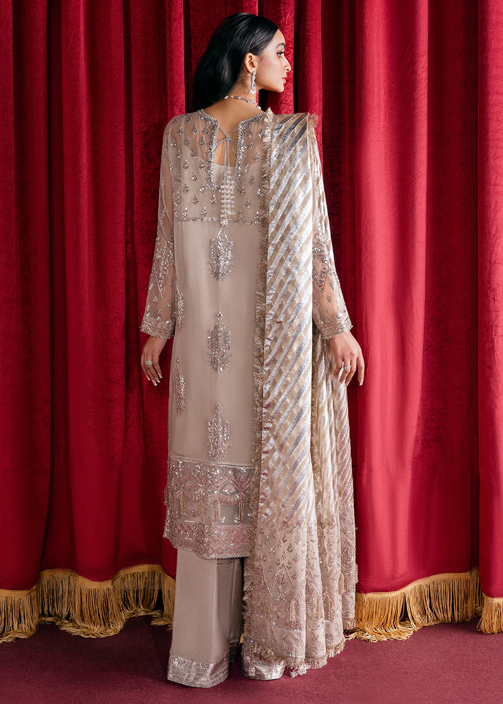 Mauve Embroidered Suit - Afrozeh Luxury Starlet Collection '23 - Pearl Dream - Image 3