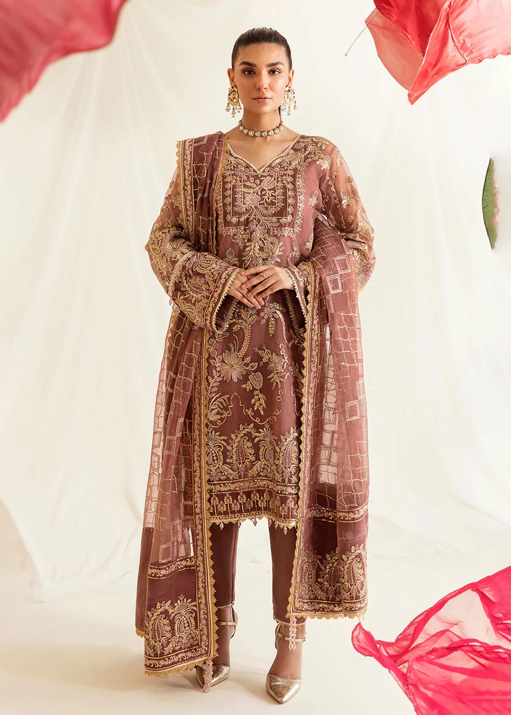 Mauve Pakistani Salwar Suit | Ayzel | Fleur De Lis Formals’23 | Osmose