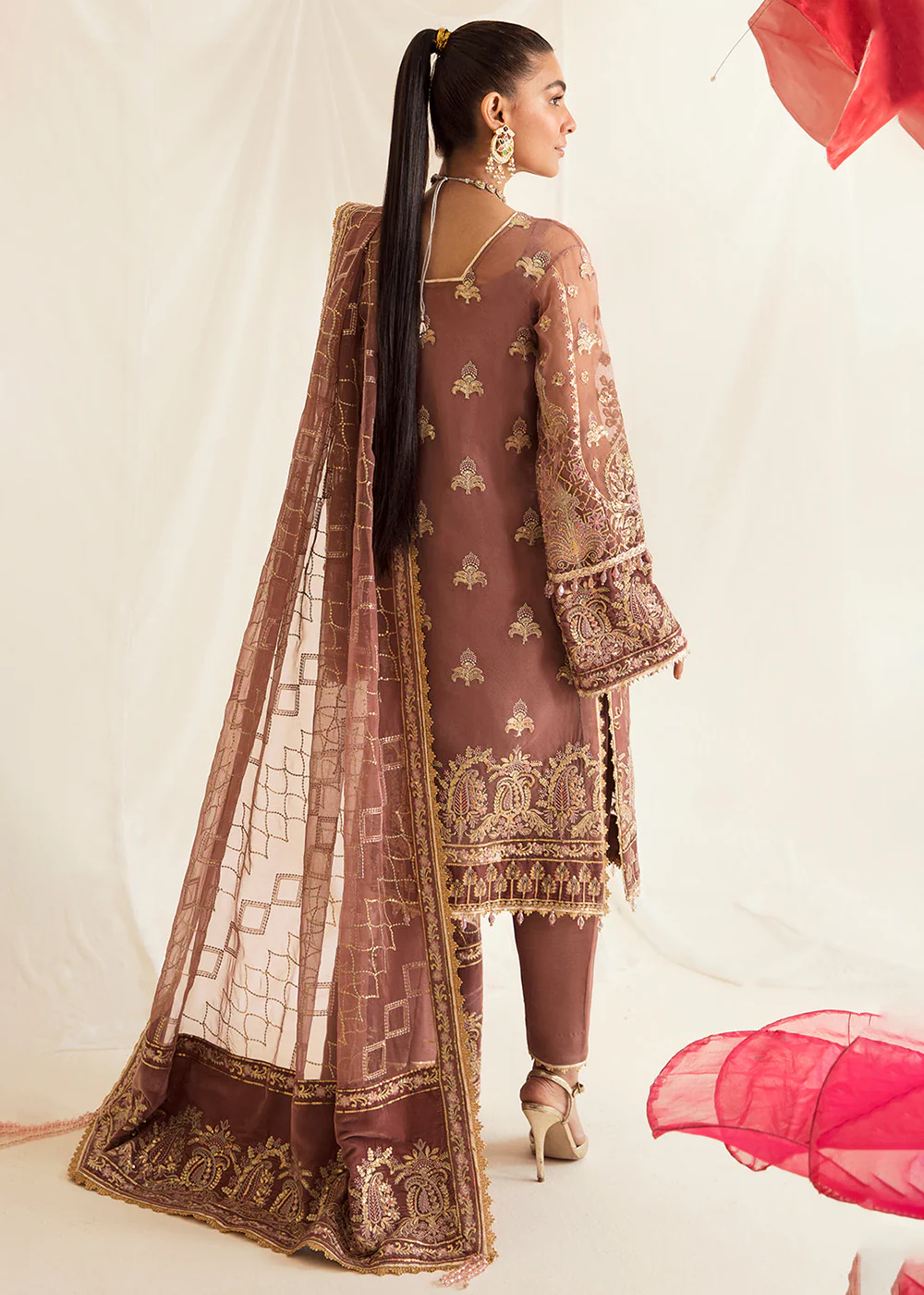 Mauve Pakistani Salwar Suit | Ayzel | Fleur De Lis Formals’23 | Osmose - Image 3